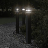 Outdoor floor lamp with black sensor 80 cm aluminum