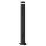 Outdoor floor lamps with sensor 3 pcs black 110cm aluminum