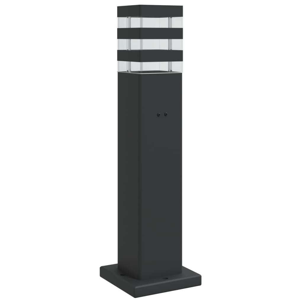 Outdoor floor lamp with black outlet 50 cm aluminum