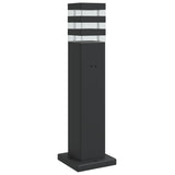 Outdoor floor lamp with black outlet 50 cm aluminum