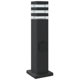 Outdoor floor lamp with black outlet 50 cm aluminum