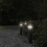 Outdoor floor lamps with outlet 3 pcs black 50 cm aluminum