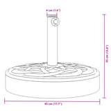 Parasol base for masts Ø38 / 48 mm 25 kg round