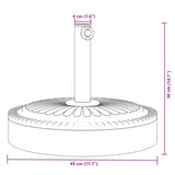 Sonnenschirmständer für Stangen Ø38 / 48 mm 25 kg rund