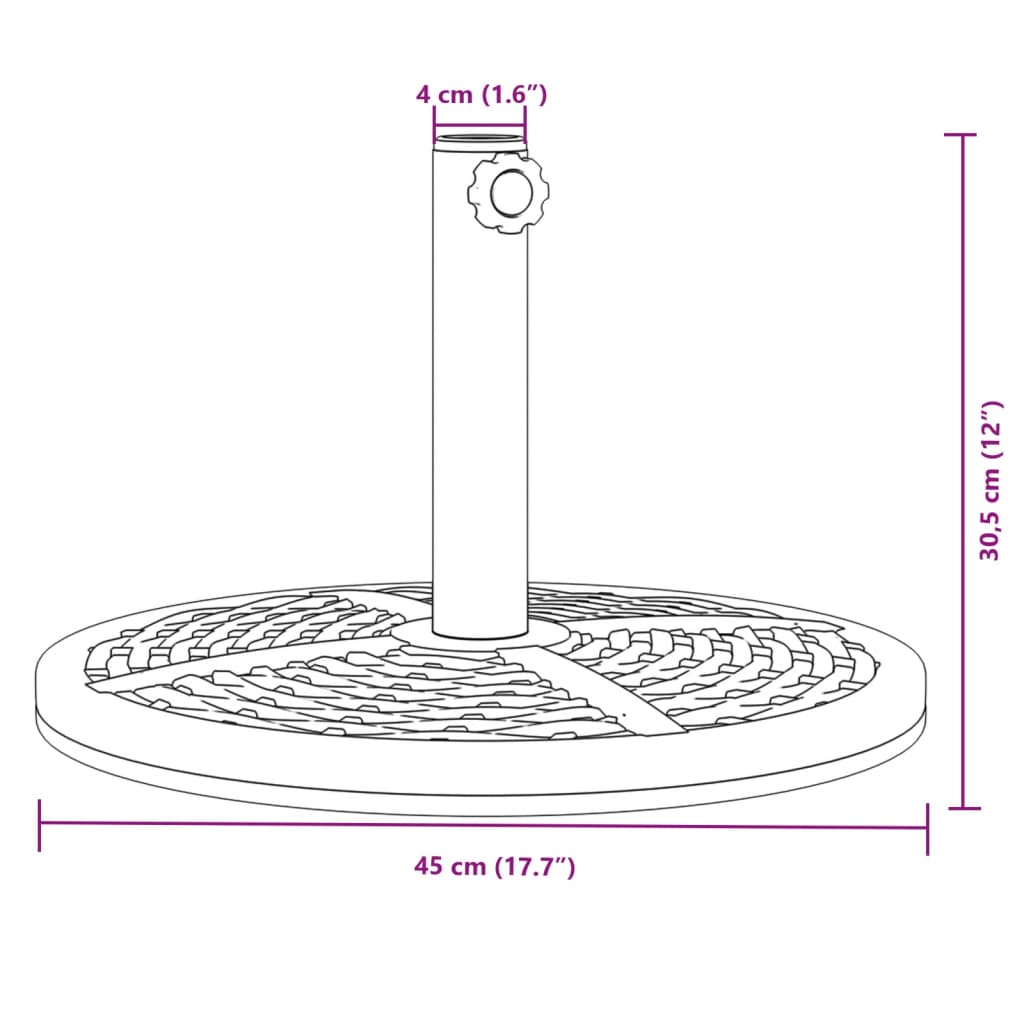 Sonnenschirmständer für Stangen Ø38 / 48 mm 12 kg rund