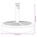 Parasol base for masts Ø38 / 48 mm 25 kg round