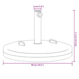 Parasol base with handles for poles Ø38 / 48 mm 25 kg round