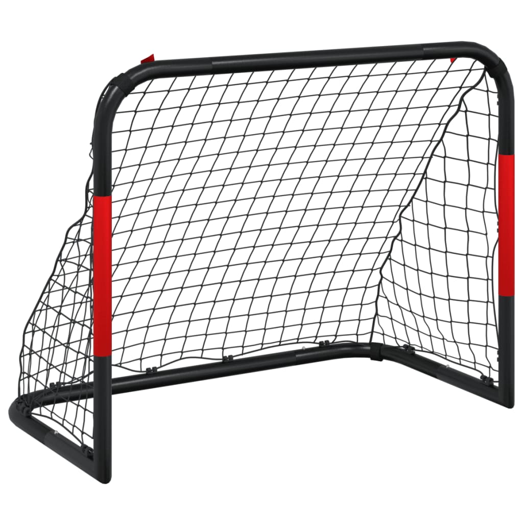 Football goal with red and black net 90x48x71 cm steel