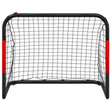 Football goal with red and black net 90x48x71 cm steel