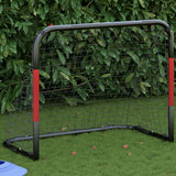 Football goal with red and black net 90x48x71 cm steel