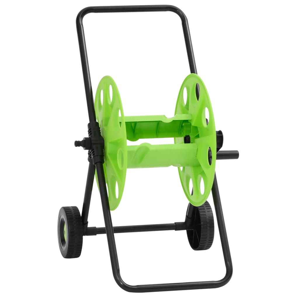 Chariot enrouleur vert pour tuyau de 60 m 1/2" acier