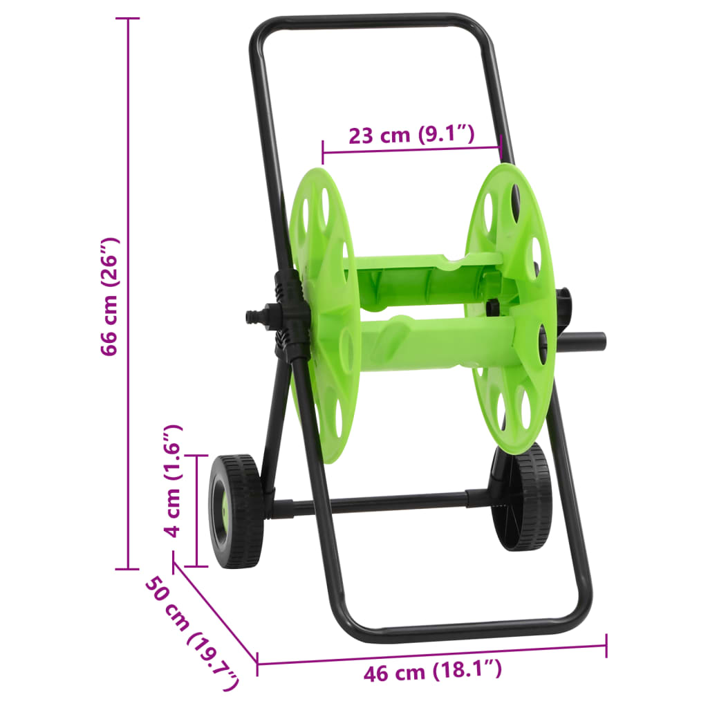 Grüner Rollenwagen für 60 m 1/2" Stahlschlauch