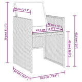 Gartenstühle mit Kissen, 4er-Set, beigefarbenes Kunstharzgeflecht