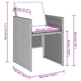 Gartenstühle mit Kissen 4er-Set hellgraues Polyrattan