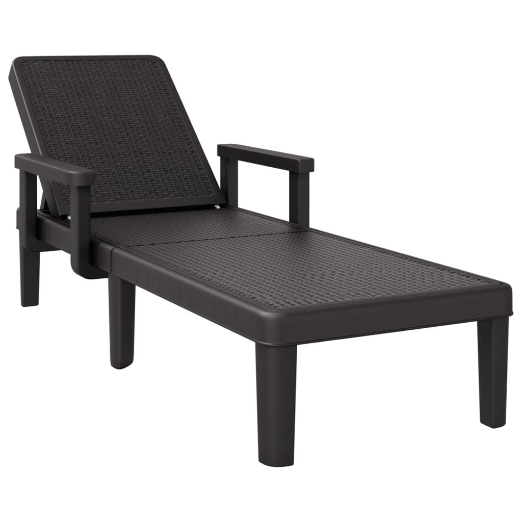 Chaise longue réglable en hauteur à 4 positions polypropylène