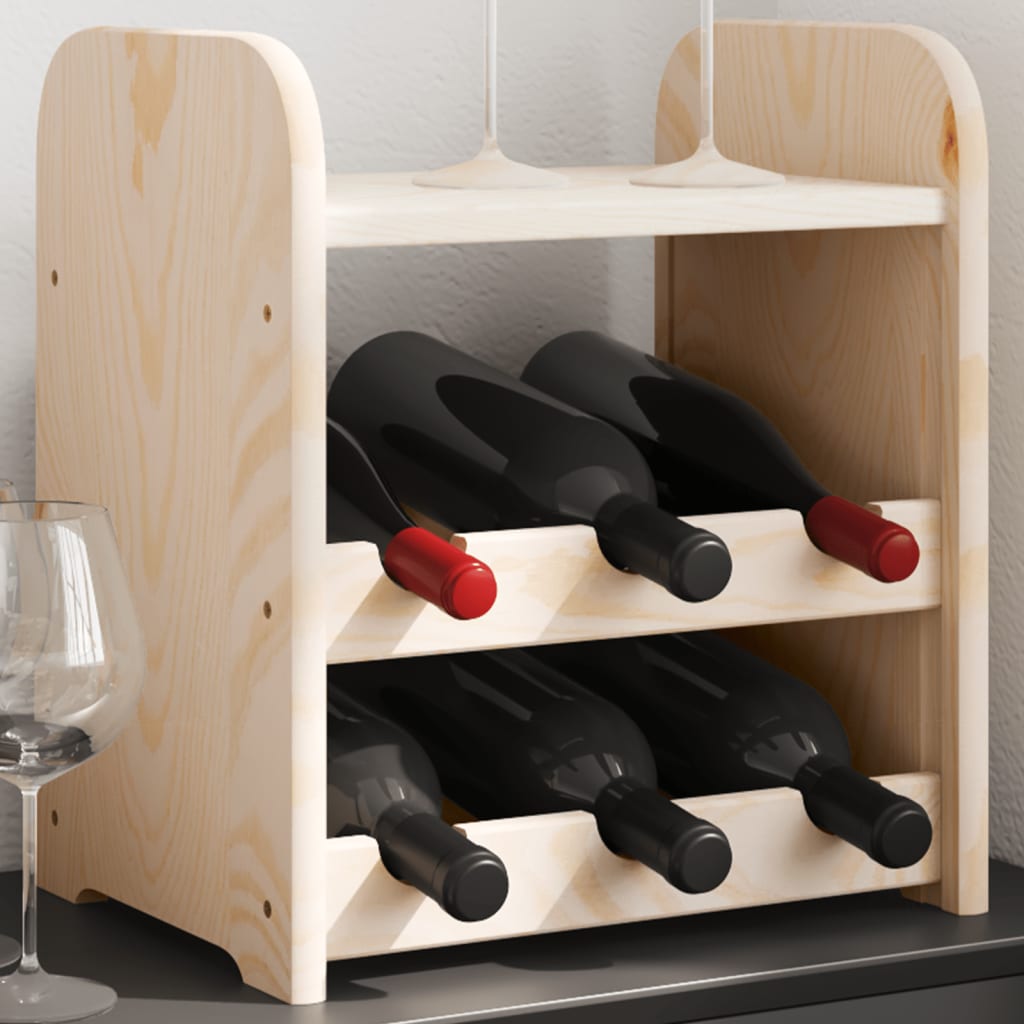 Casier à vin avec panneau supérieur 33x25x37 cm bois pin massif