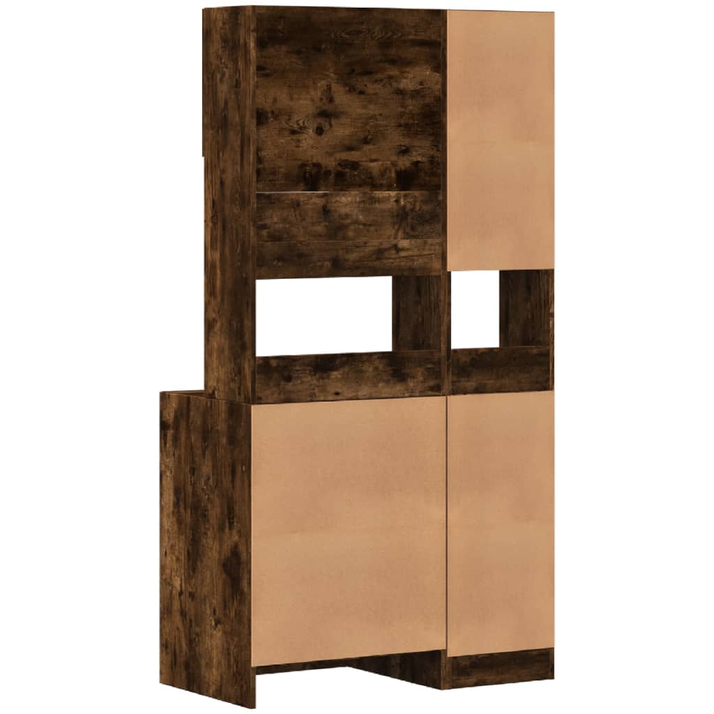 Armoire de cuisine chêne fumé 95x50x180 cm bois d'ingénierie