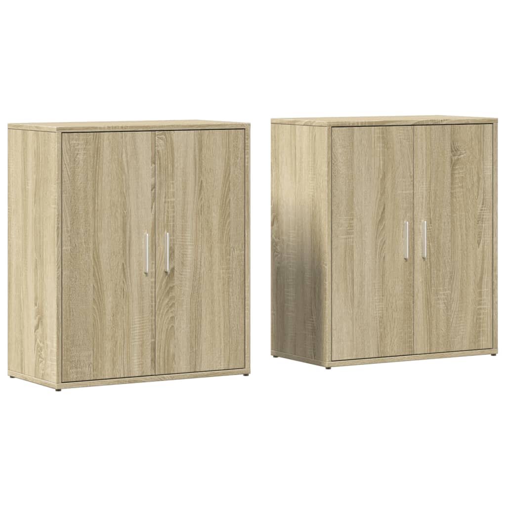 Buffets 2 pcs chêne sonoma 60x31x70 cm bois d'ingénierie