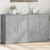 Buffets 2 pcs gris béton 60x31x70 cm bois d'ingénierie