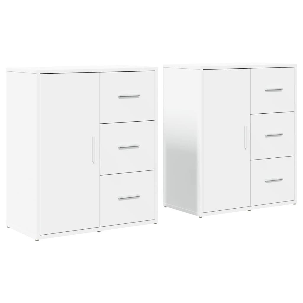 Buffets 2 pcs blanc 60x31x70 cm bois d'ingénierie