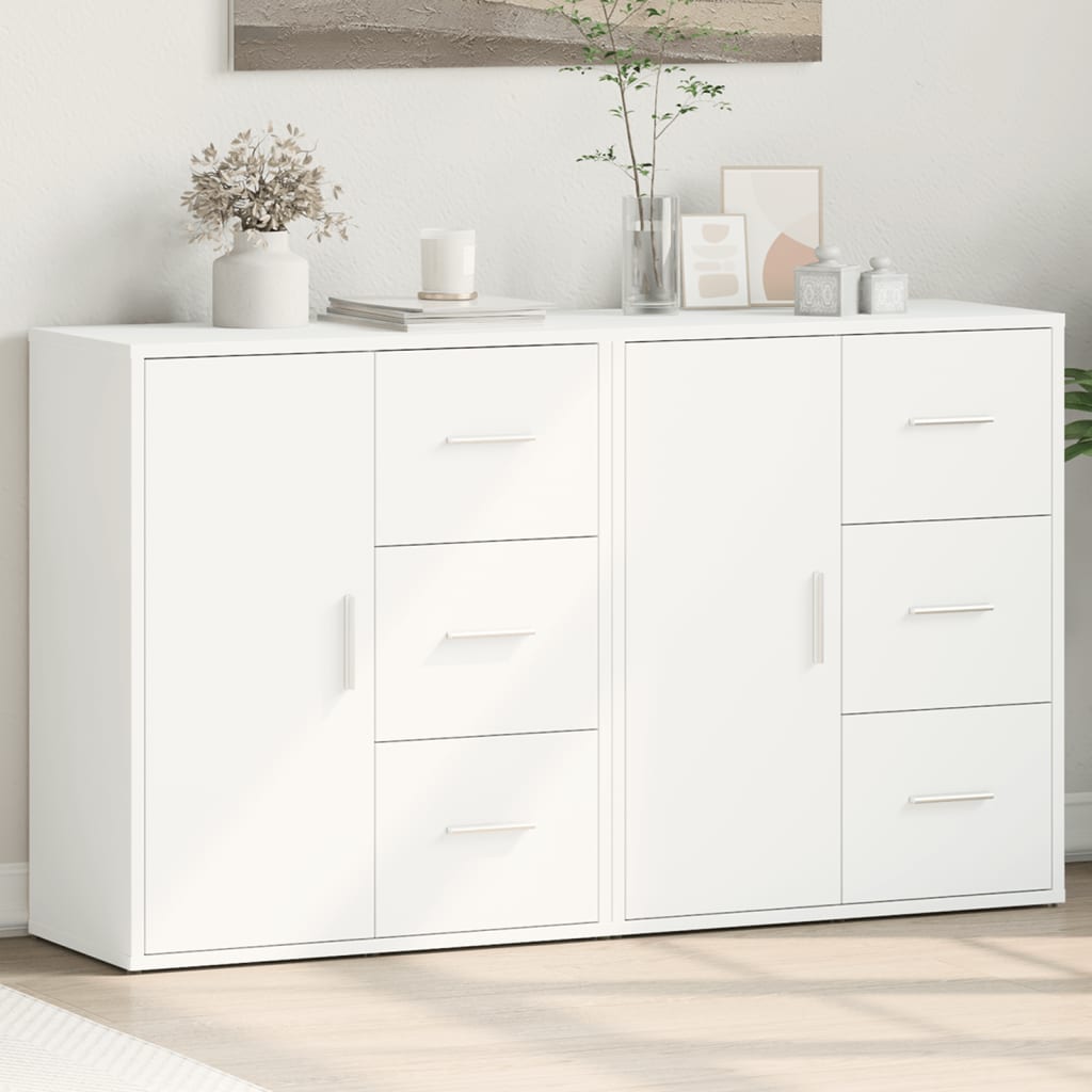 Sideboards 2 pcs white 60x31x70 cm engineered wood