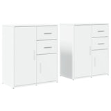 Buffets 2 pcs blanc 60x31x70 cm bois d'ingénierie