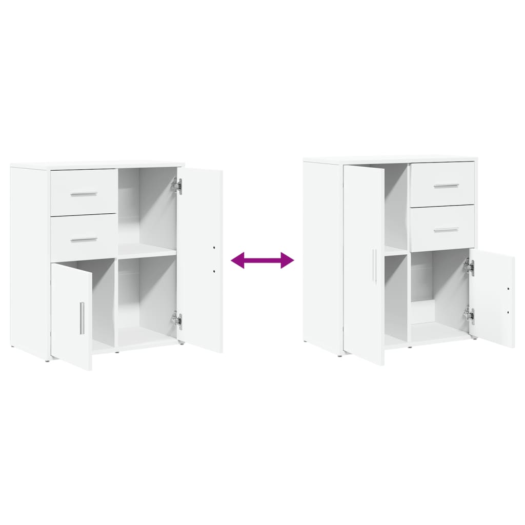 Buffets 2 pcs blanc 60x31x70 cm bois d'ingénierie