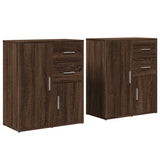 Buffets 2 pcs chêne marron 60x31x70 cm bois d'ingénierie