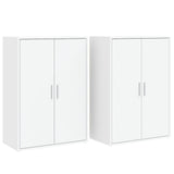 Buffets 2 pcs blanc 60x31x84 cm bois d'ingénierie