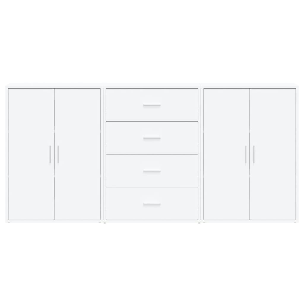 Buffets 3 pcs blanc 60x31x84 cm bois d'ingénierie