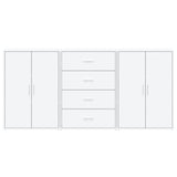 Buffets 3 pcs blanc 60x31x84 cm bois d'ingénierie