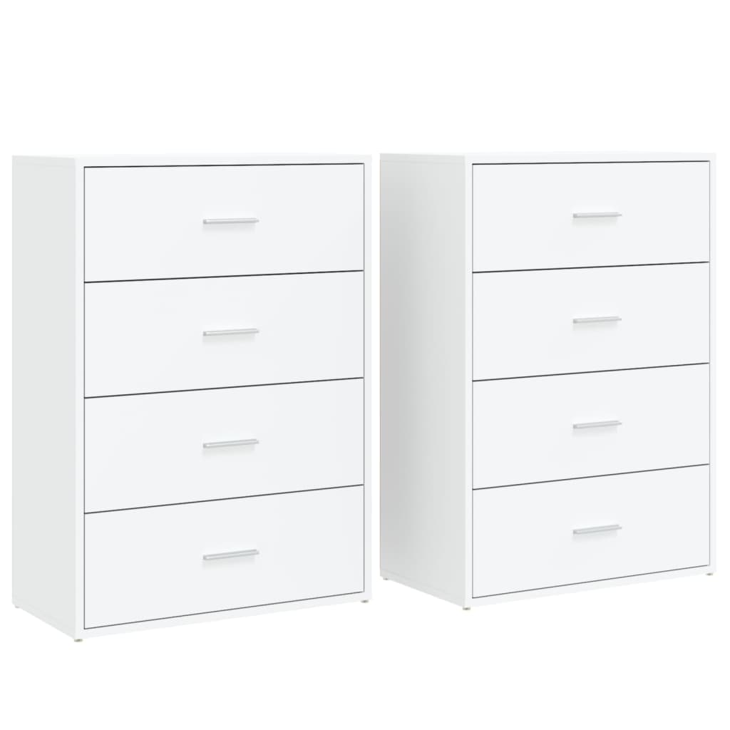 Buffets 2 pcs blanc 60x31x84 cm bois d'ingénierie