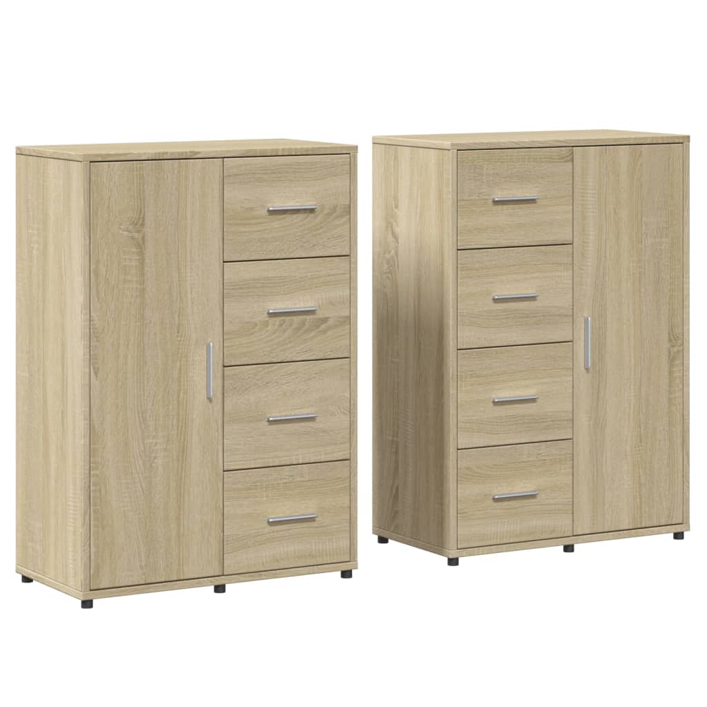 Buffets 2 pcs chêne sonoma 60x31x84 cm bois d'ingénierie