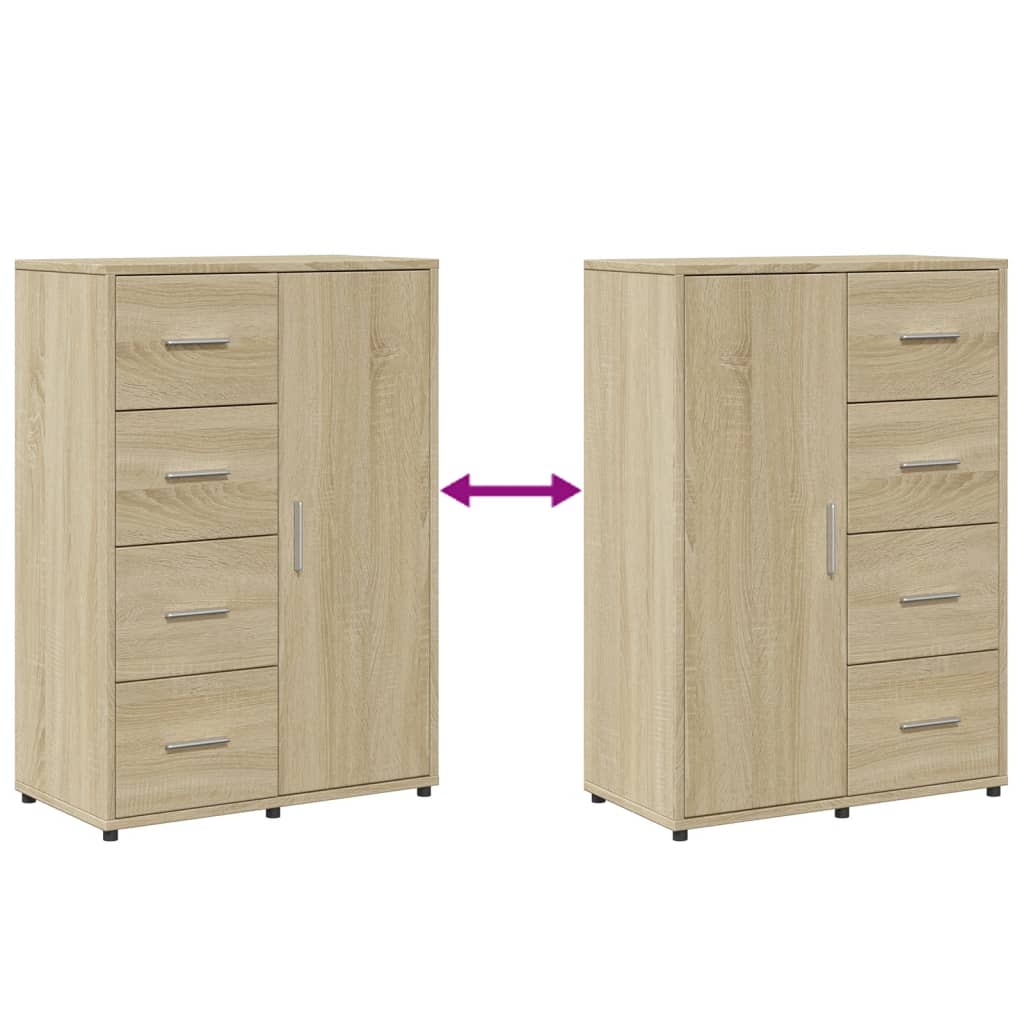 Buffets 2 pcs chêne sonoma 60x31x84 cm bois d'ingénierie