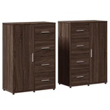 Buffets 2 pcs chêne marron 60x31x84 cm bois d'ingénierie