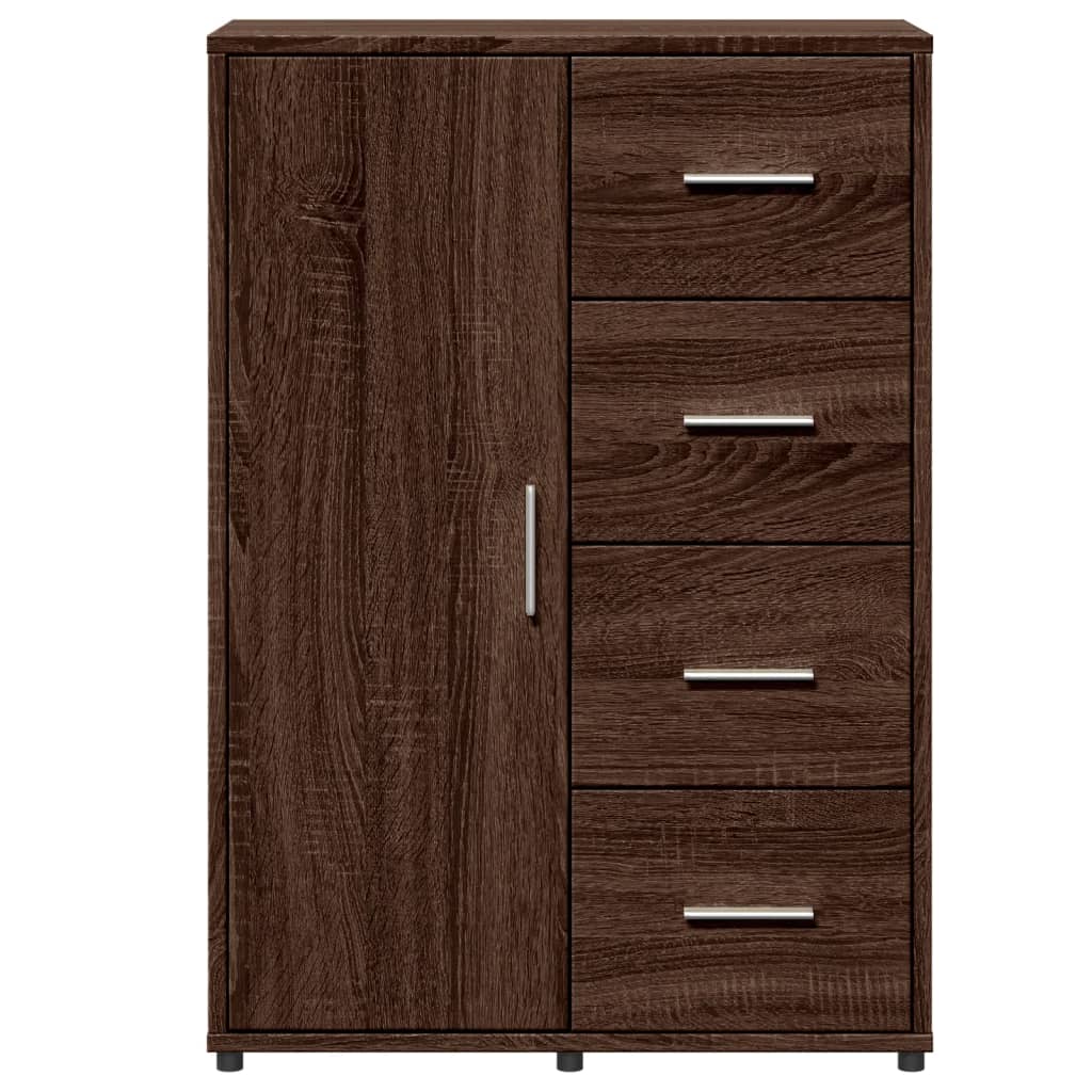 Buffets 2 pcs chêne marron 60x31x84 cm bois d'ingénierie