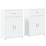 Buffets 2 pcs blanc 60x30x84 cm bois d'ingénierie