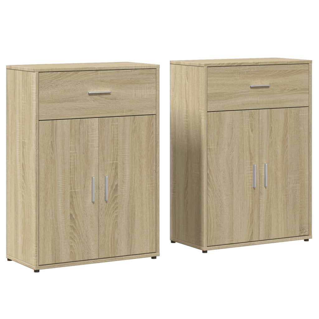 Buffets 2 pcs chêne sonoma 60x30x84 cm bois d'ingénierie