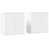 Buffets 2 pcs blanc 79x38x80 cm bois d’ingénierie