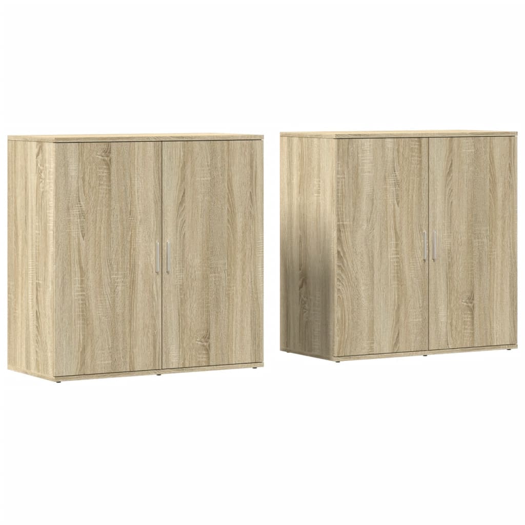 Buffets 2 pcs chêne sonoma 79x38x80 cm bois d'ingénierie