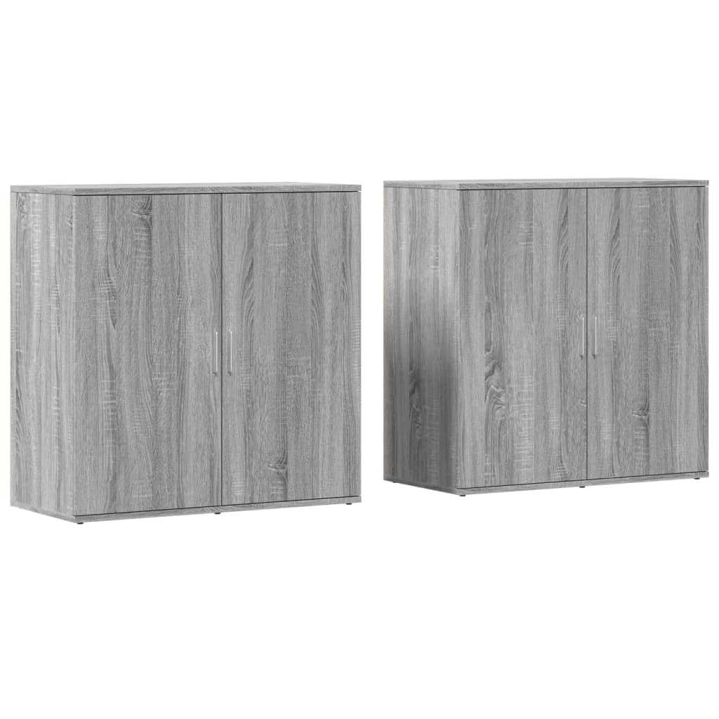 Buffets 2 pcs sonoma gris 79x38x80 cm bois d'ingénierie