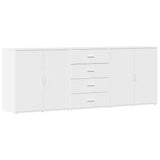 Buffets 3 pcs Blanc Bois d'ingénierie