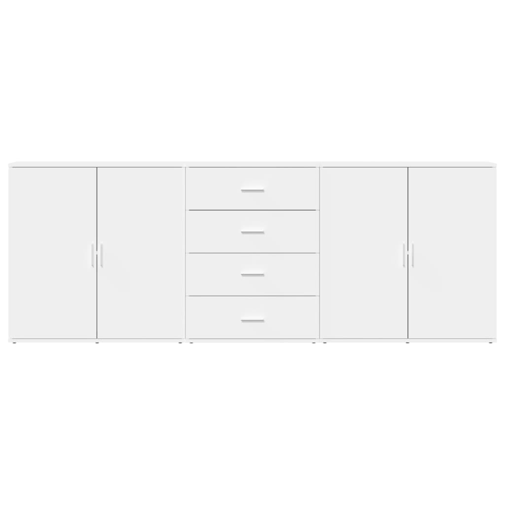 Buffets 3 pcs Blanc Bois d'ingénierie