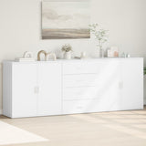 Buffets 3 pcs Blanc Bois d'ingénierie