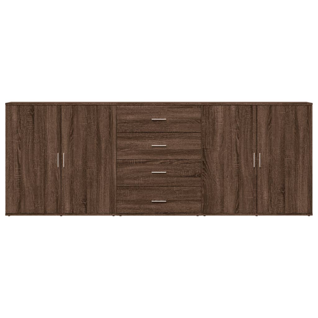 Buffets 3 pcs Chêne marron Bois d'ingénierie