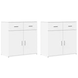 Buffets 2 pcs blanc 79x38x80 cm bois d’ingénierie