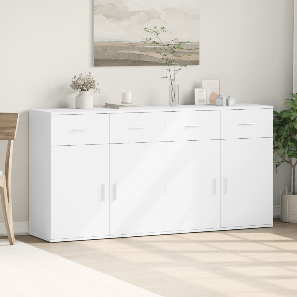 Buffets 2 pcs blanc 79x38x80 cm bois d’ingénierie