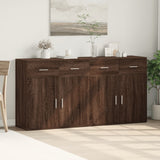 Buffets 2 pcs chêne marron 79x38x80 cm bois d'ingénierie