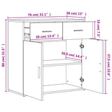 Buffets 2 pcs chêne marron 79x38x80 cm bois d'ingénierie