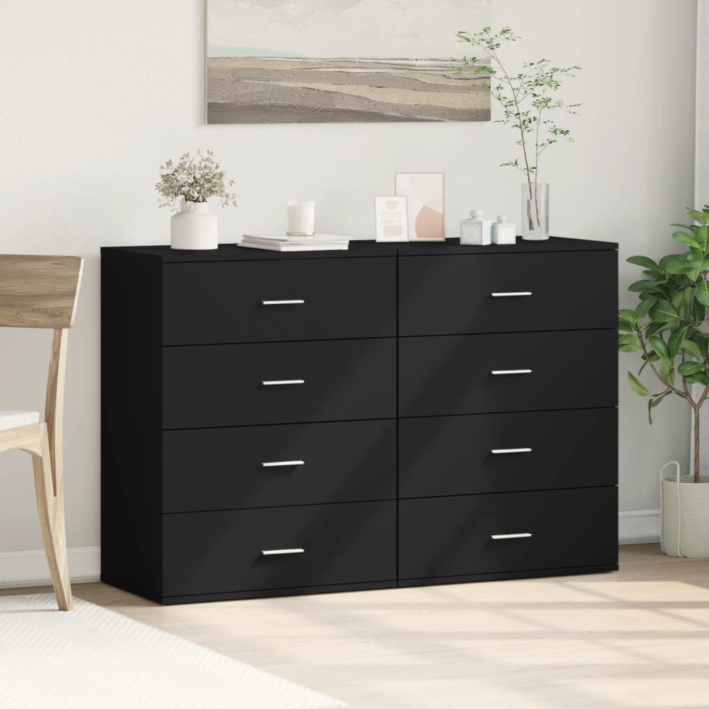 Sideboards 2 Stück schwarz 60x39x80 cm Holzwerkstoff